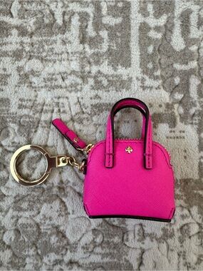 Kate Spade Hot Pink Mini Dome Keychain Bag Charm